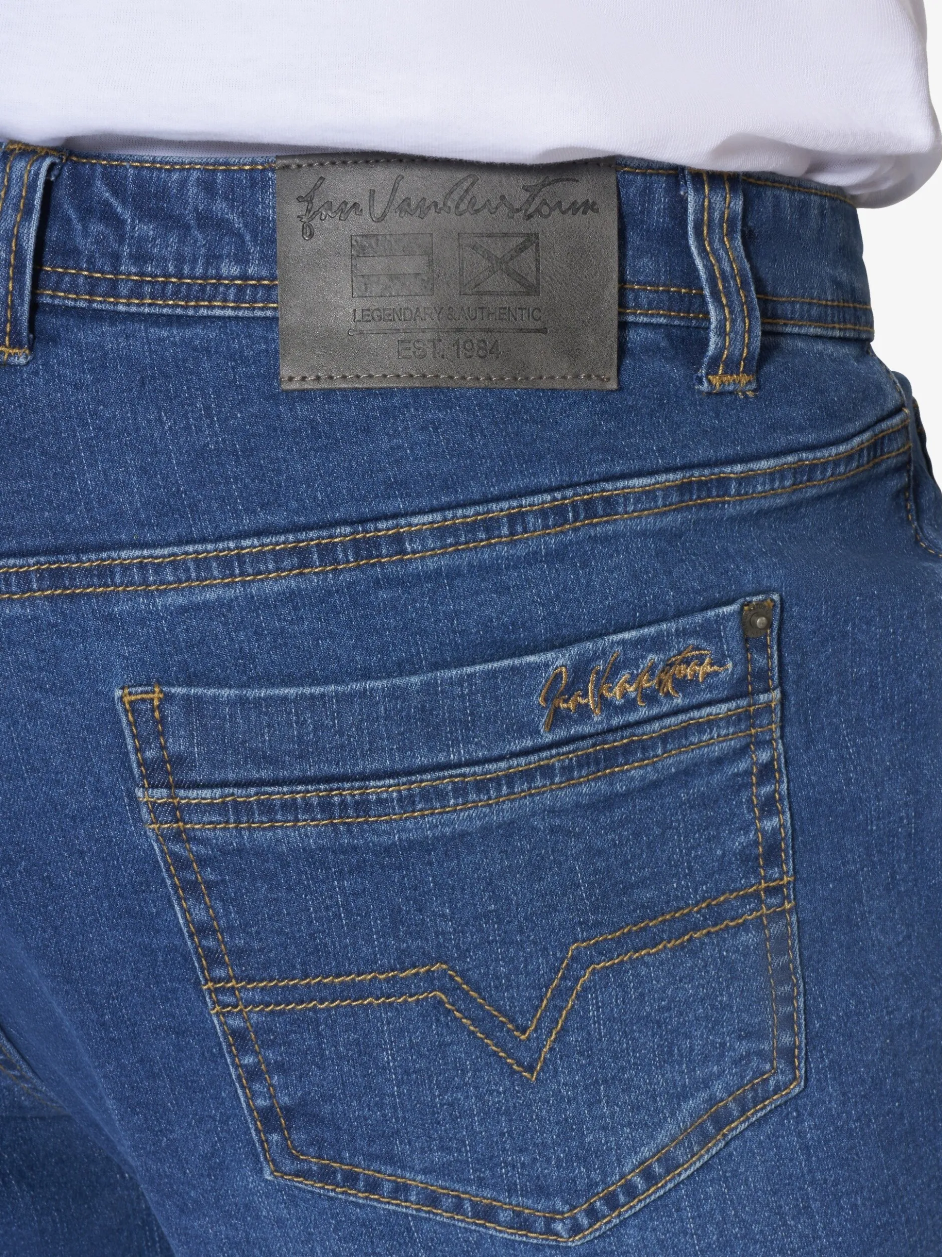 Jan Vanderstorm Herren Tiefbundjeans - BOLKER in blau denim