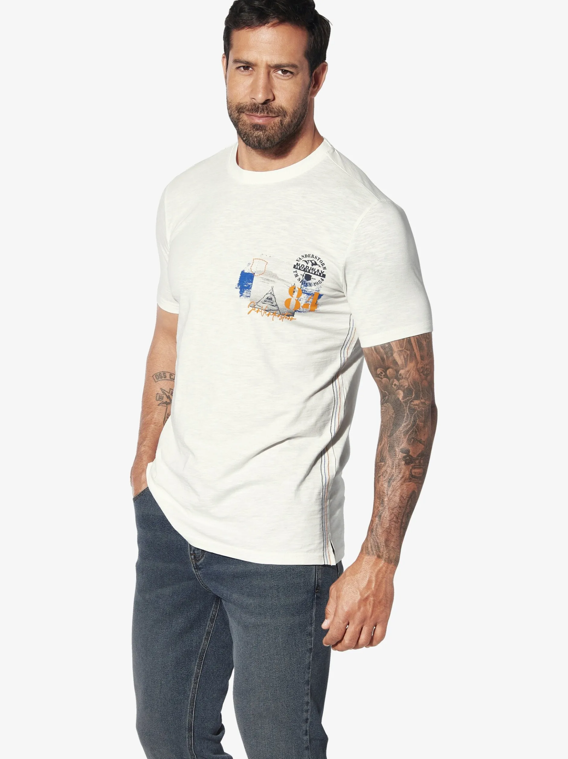 Jan Vanderstorm Herren T-Shirt - TUPPE in weiß