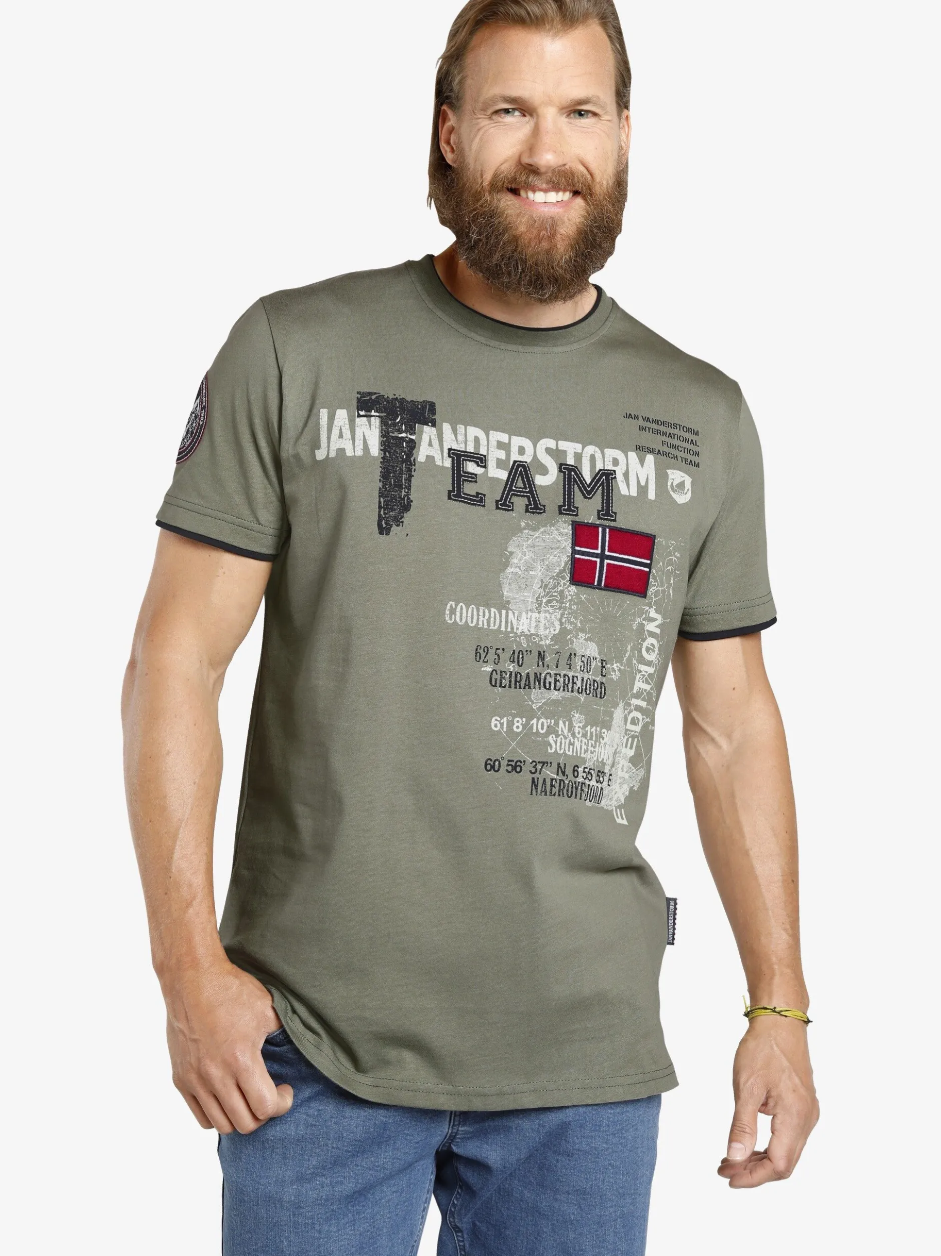 Jan Vanderstorm Herren T-Shirt - SÖLVE in oliv