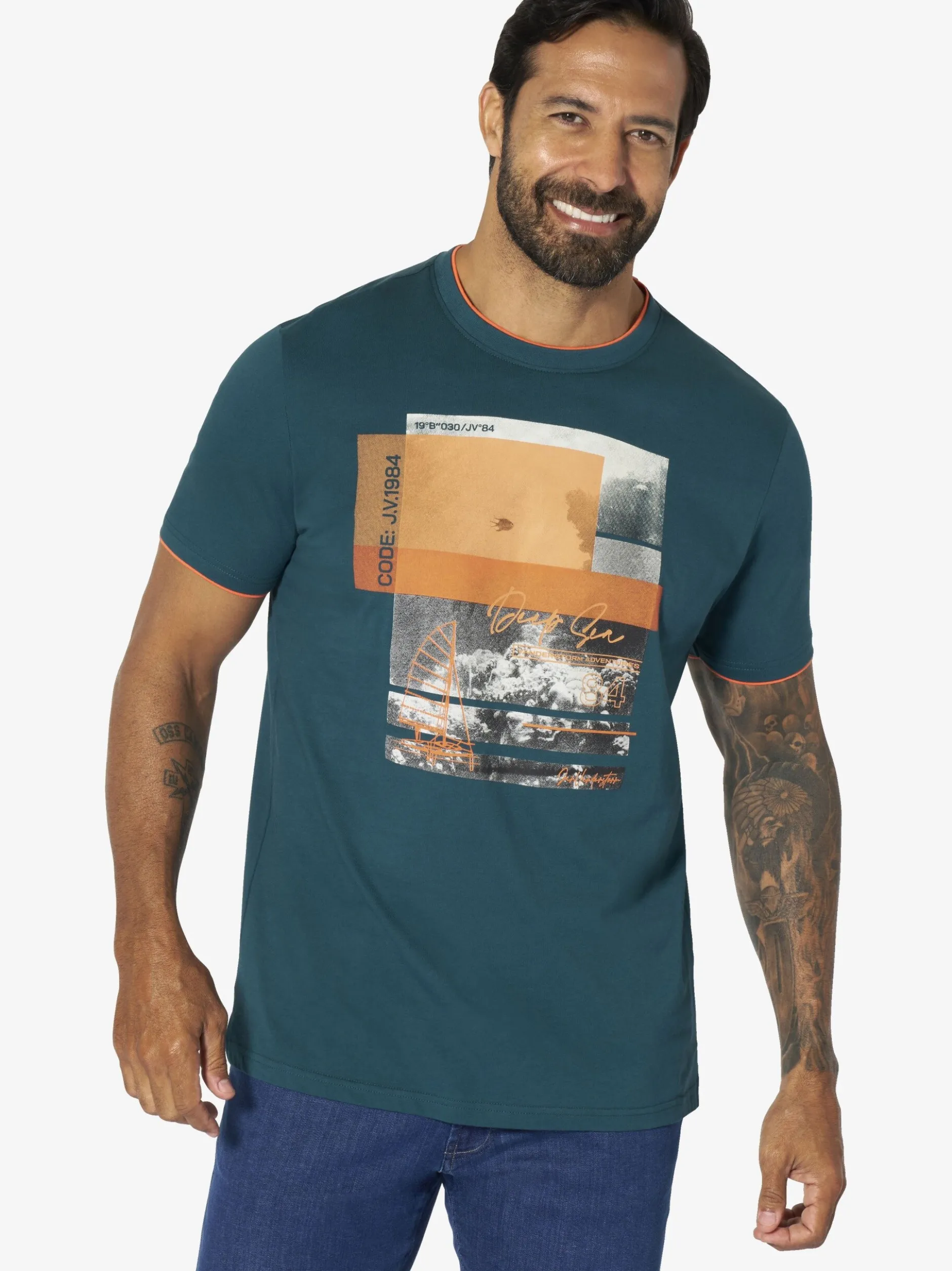 Jan Vanderstorm Herren T-Shirt - HAKEJAN in petrol