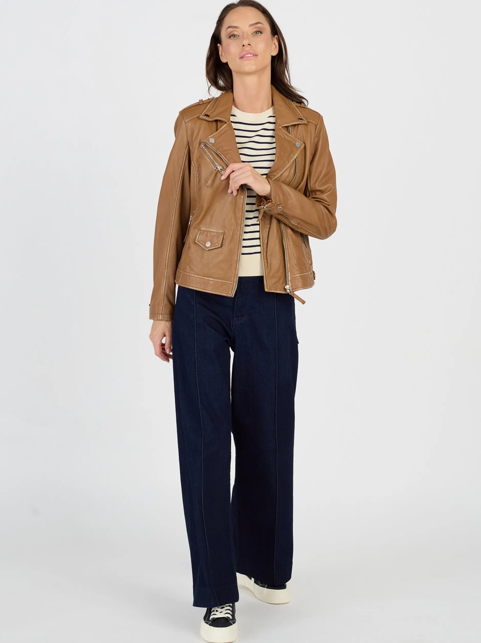 JCC Damen Lederjacke in braun