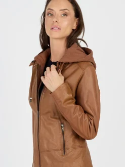 JCC Damen Lederjacke in cognac
