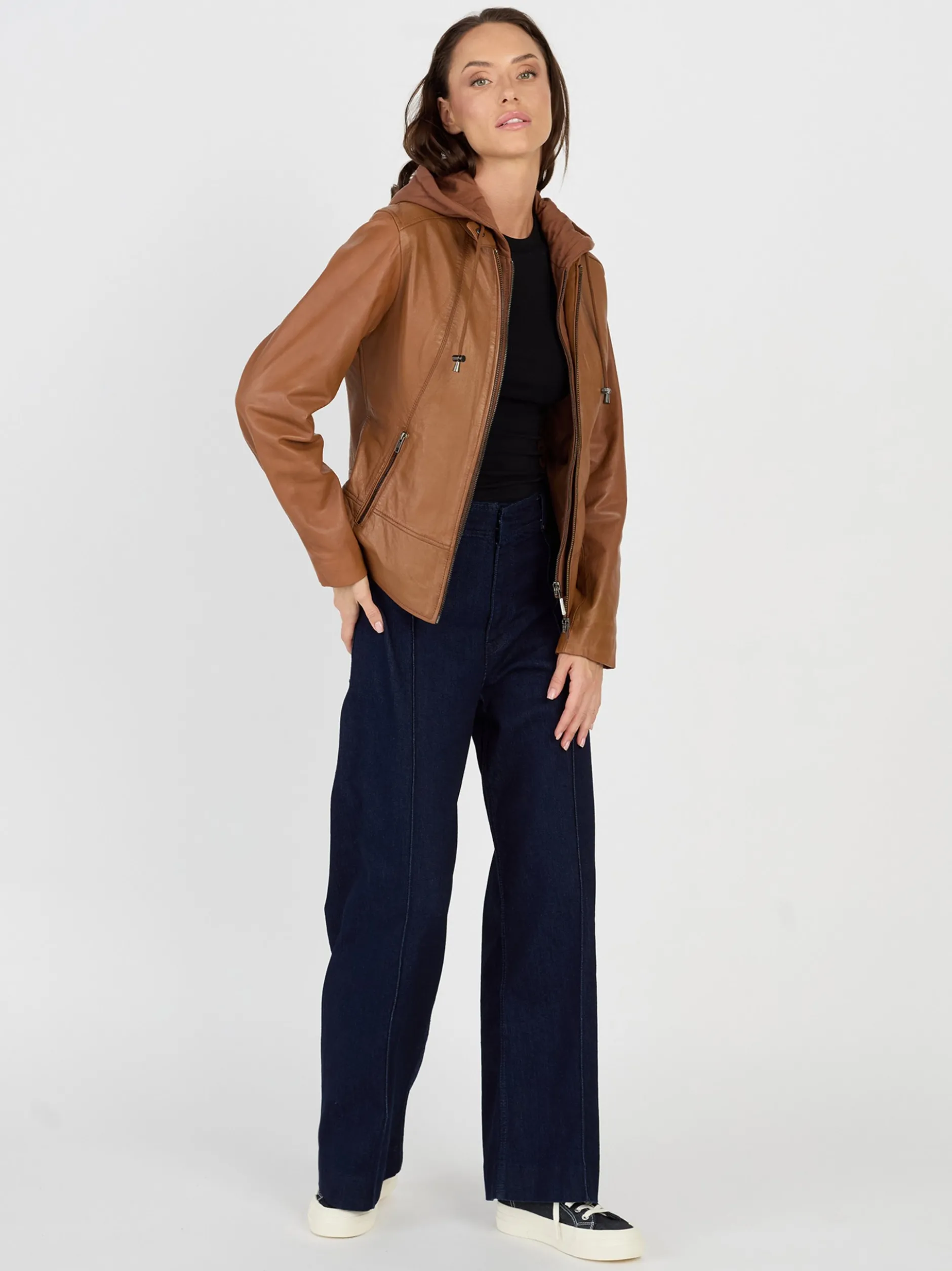 JCC Damen Lederjacke in cognac