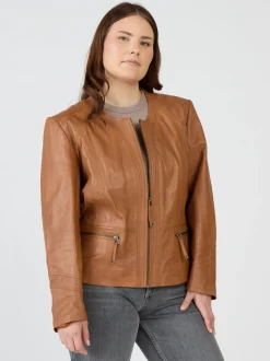 JCC Damen Lederjacke in cognac