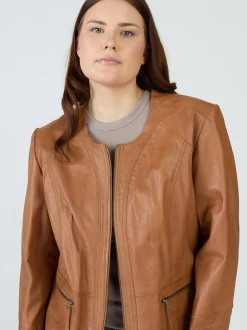 JCC Damen Lederjacke in cognac