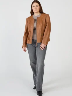 JCC Damen Lederjacke in cognac