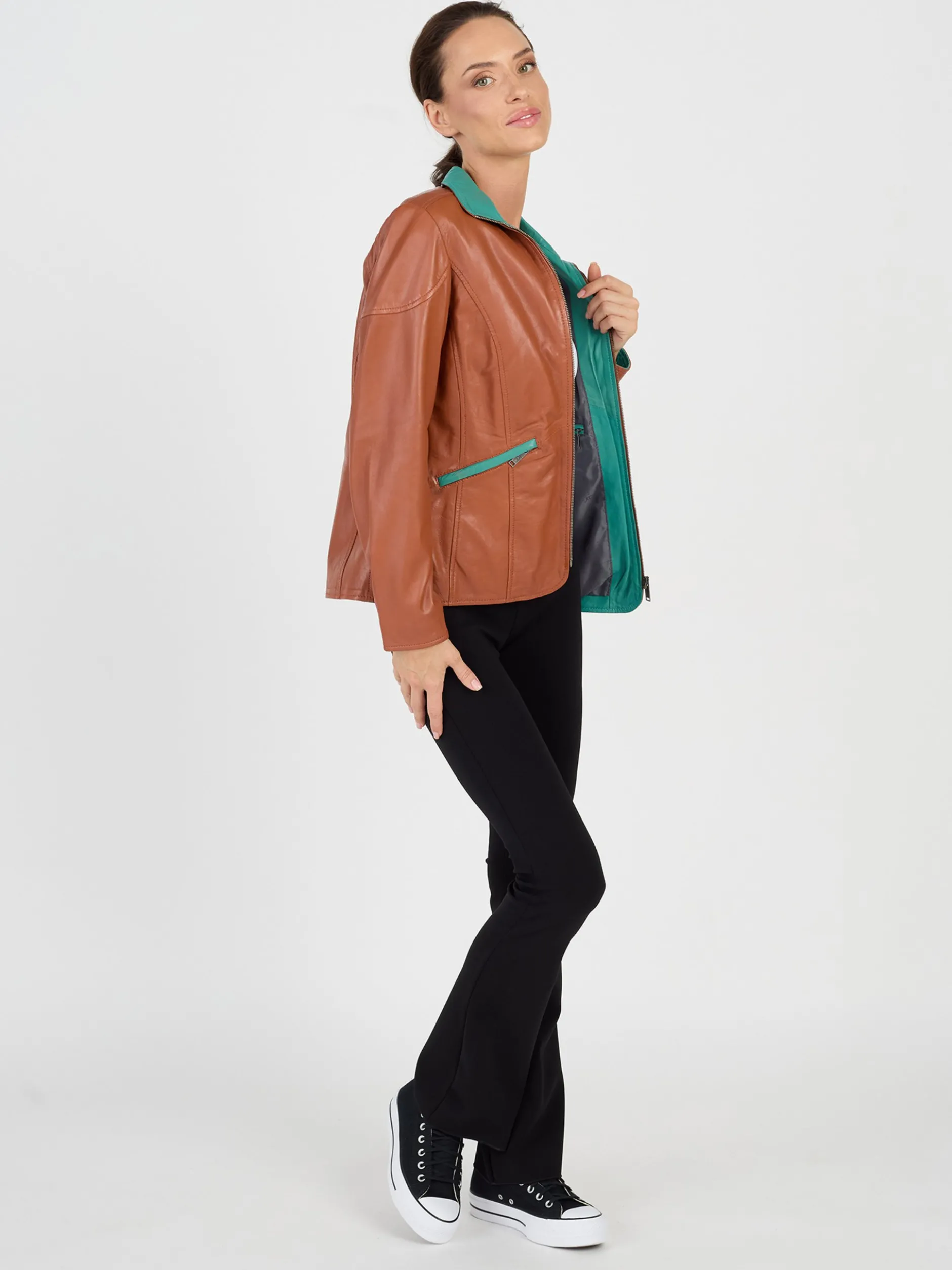 JCC Damen Lederjacke in cognac