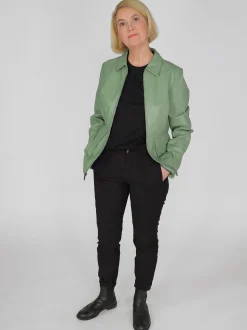 JCC Damen Lederjacke in grün