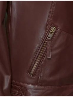 JCC Damen Lederjacke in rot