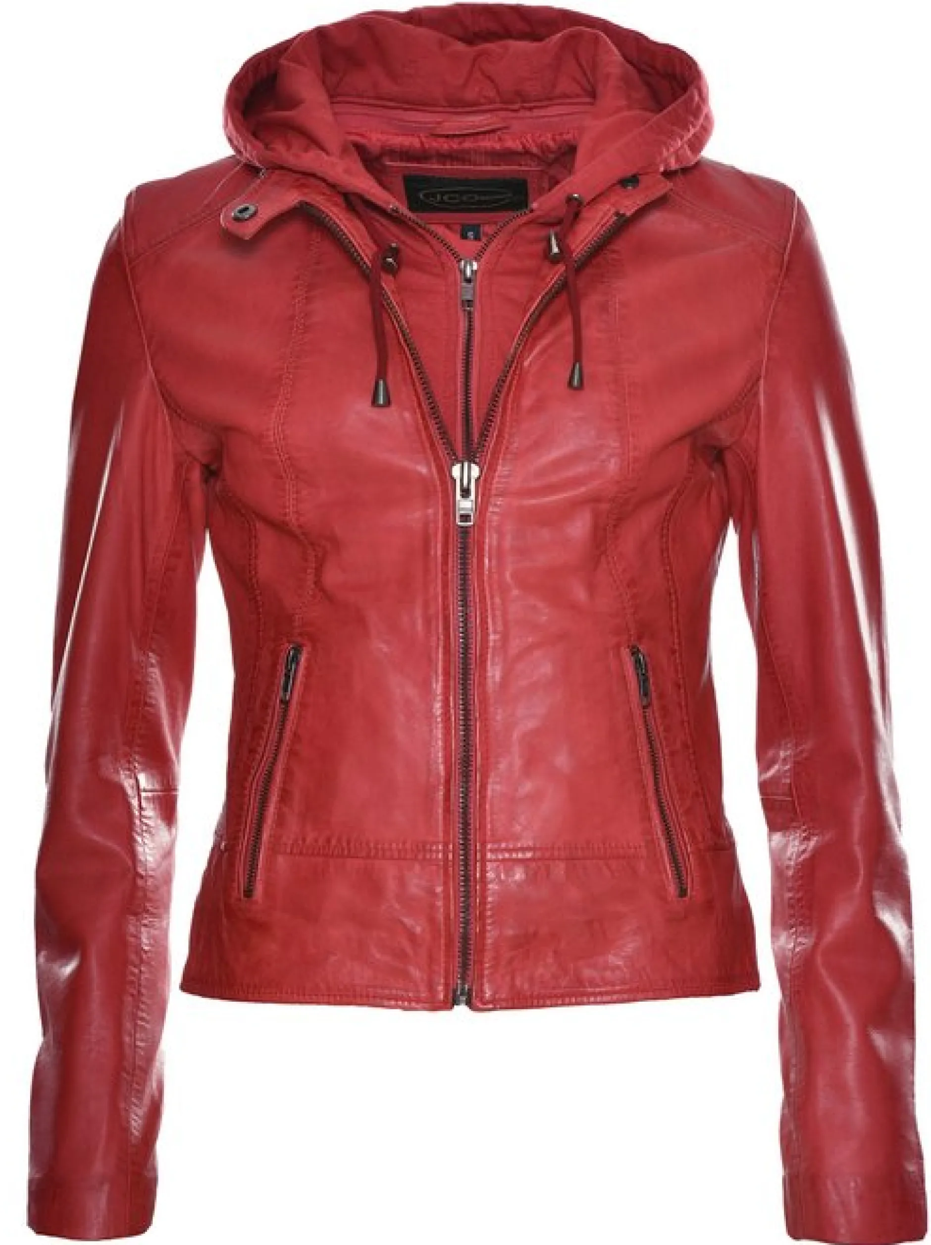 JCC Damen Lederjacke in rot