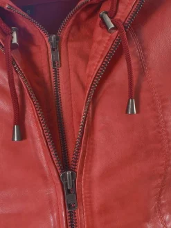 JCC Damen Lederjacke in rot