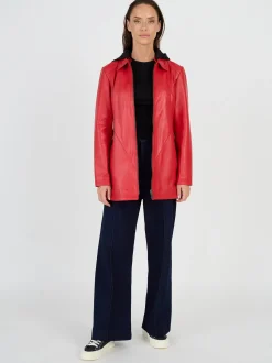 JCC Damen Lederjacke in rot