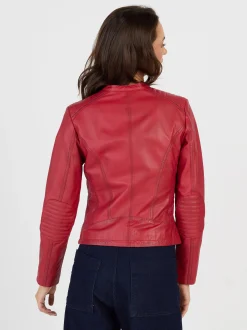 JCC Damen Lederjacke in rot
