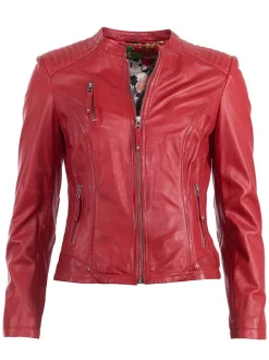 JCC Damen Lederjacke in rot
