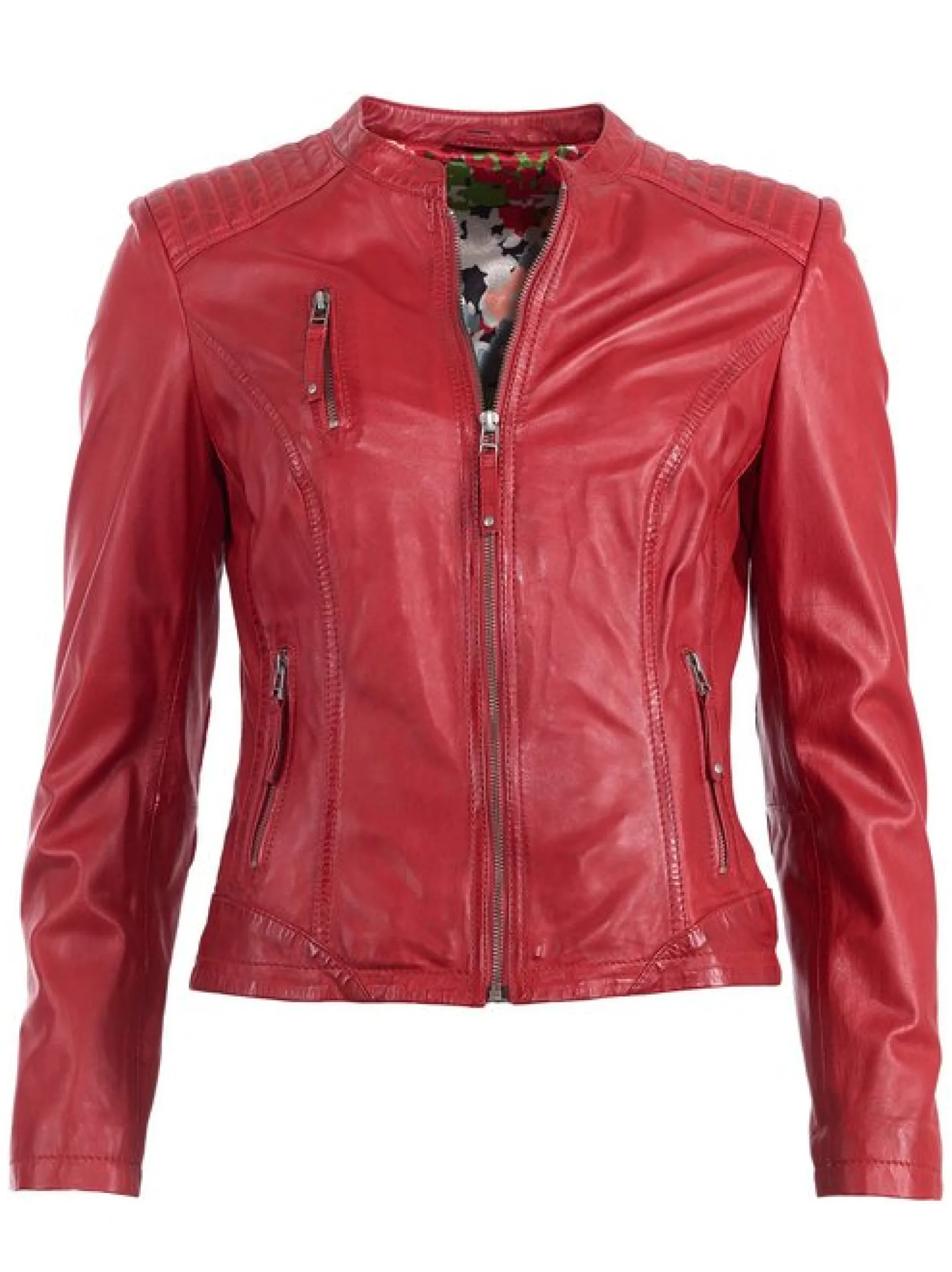 JCC Damen Lederjacke in rot