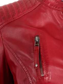 JCC Damen Lederjacke in rot