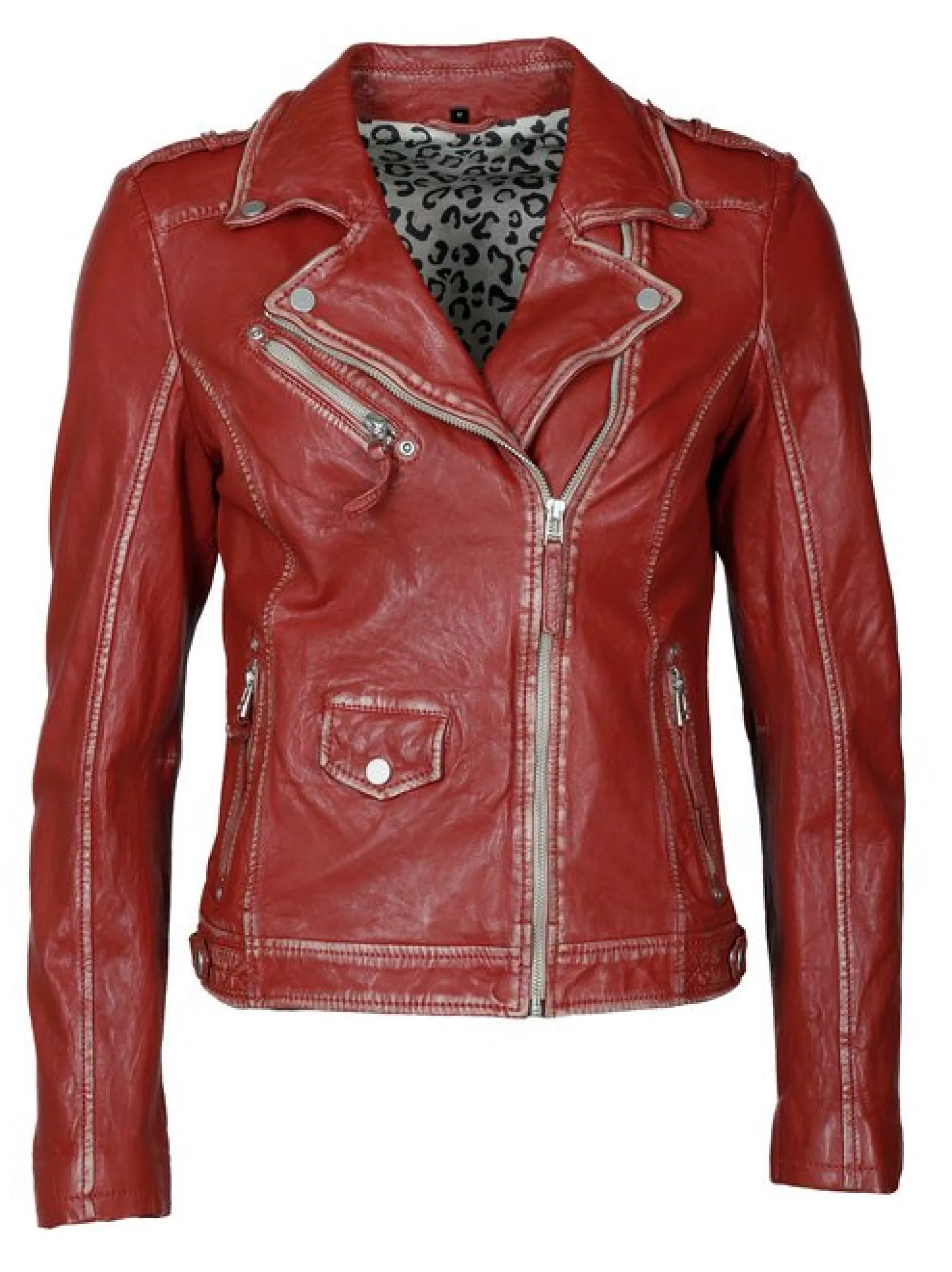 JCC Damen Lederjacke in rot
