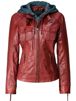 JCC Damen Lederjacke in rot