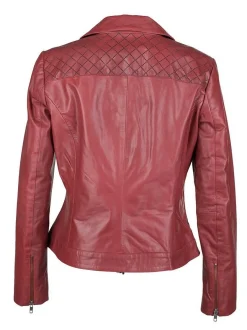 JCC Damen Lederjacke in rot