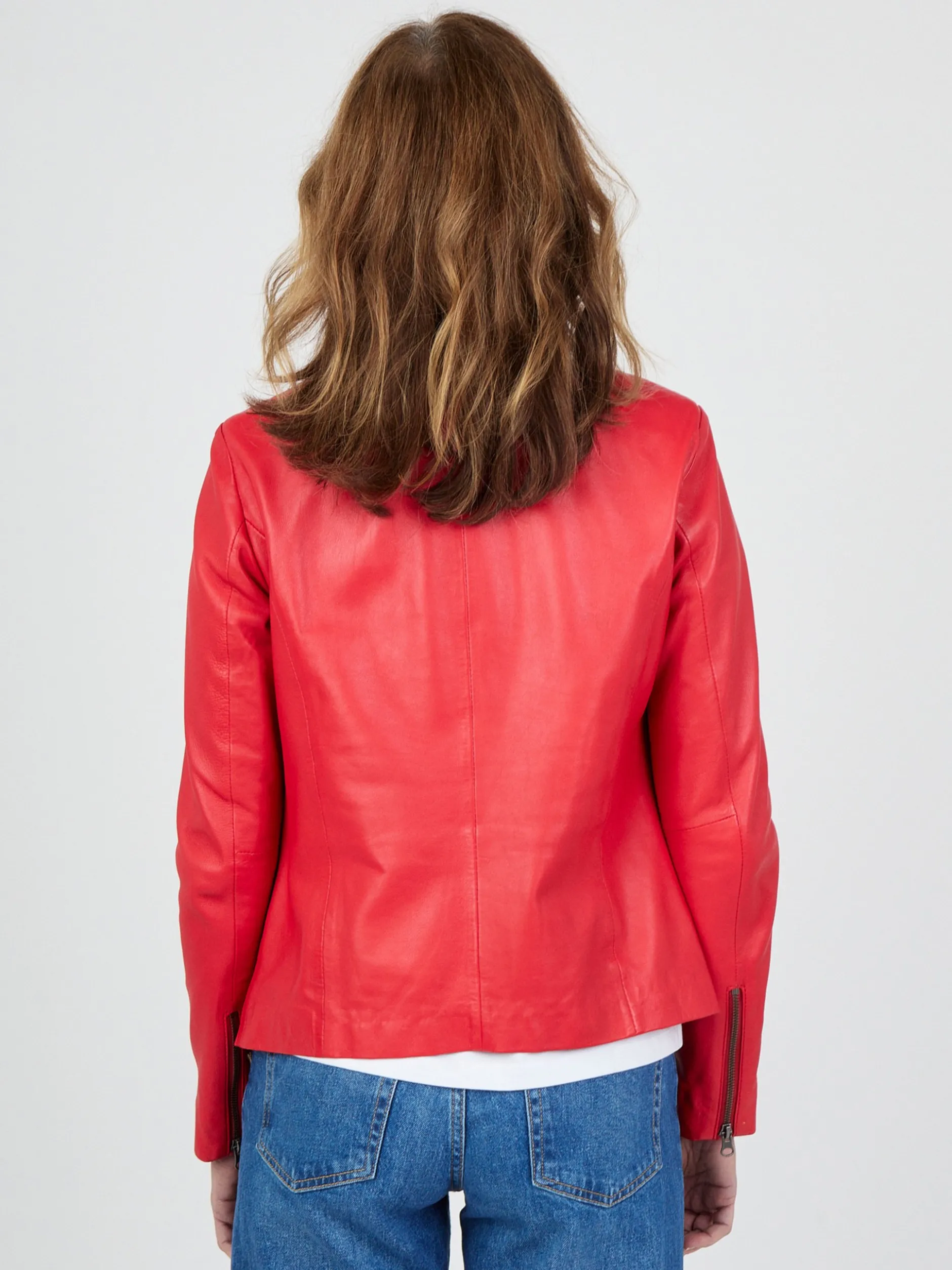 JCC Damen Lederjacke in rot