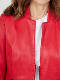 JCC Damen Lederjacke in rot