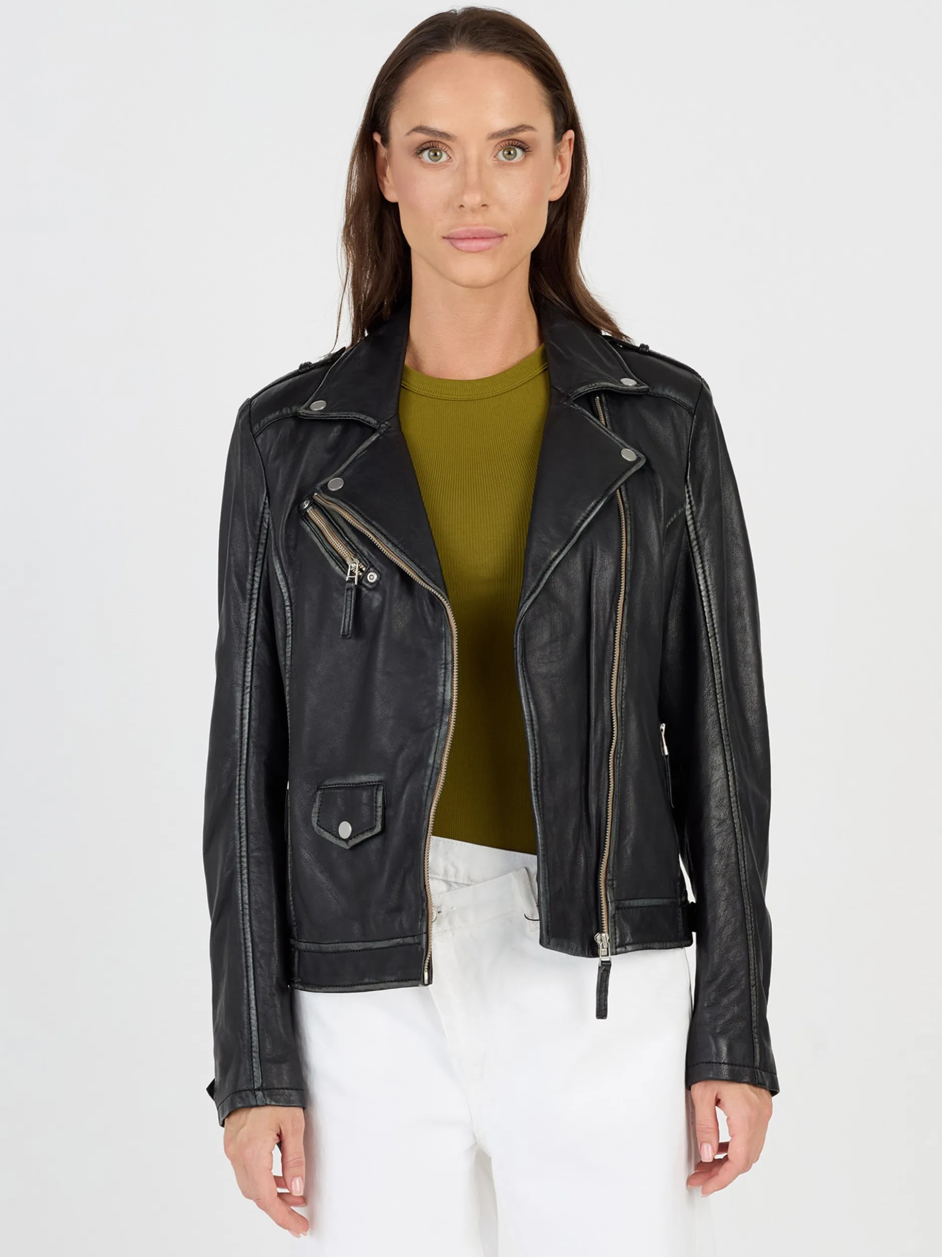 JCC Damen Lederjacke in schwarz