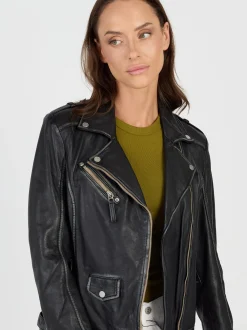 JCC Damen Lederjacke in schwarz
