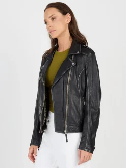 JCC Damen Lederjacke in schwarz