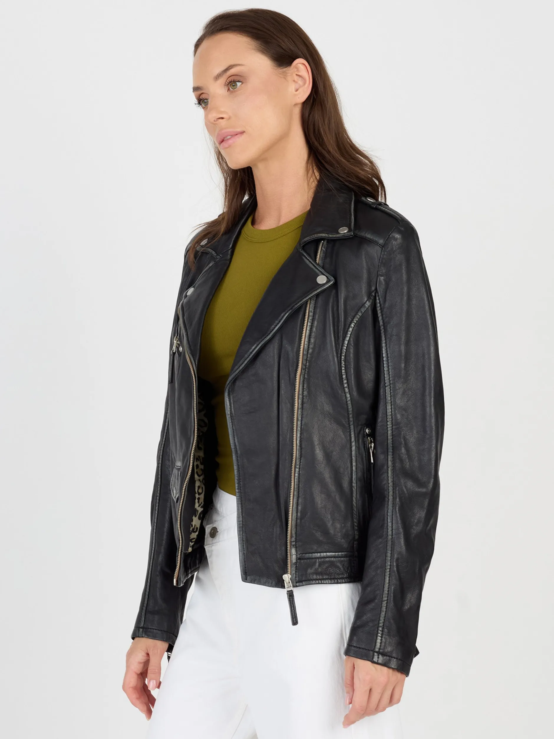 JCC Damen Lederjacke in schwarz