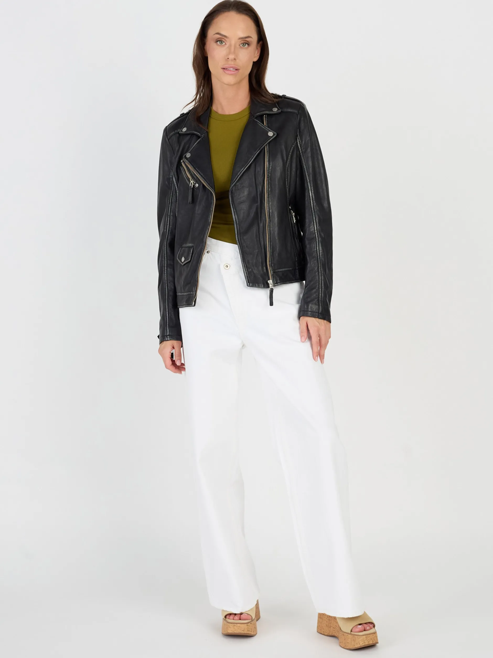 JCC Damen Lederjacke in schwarz