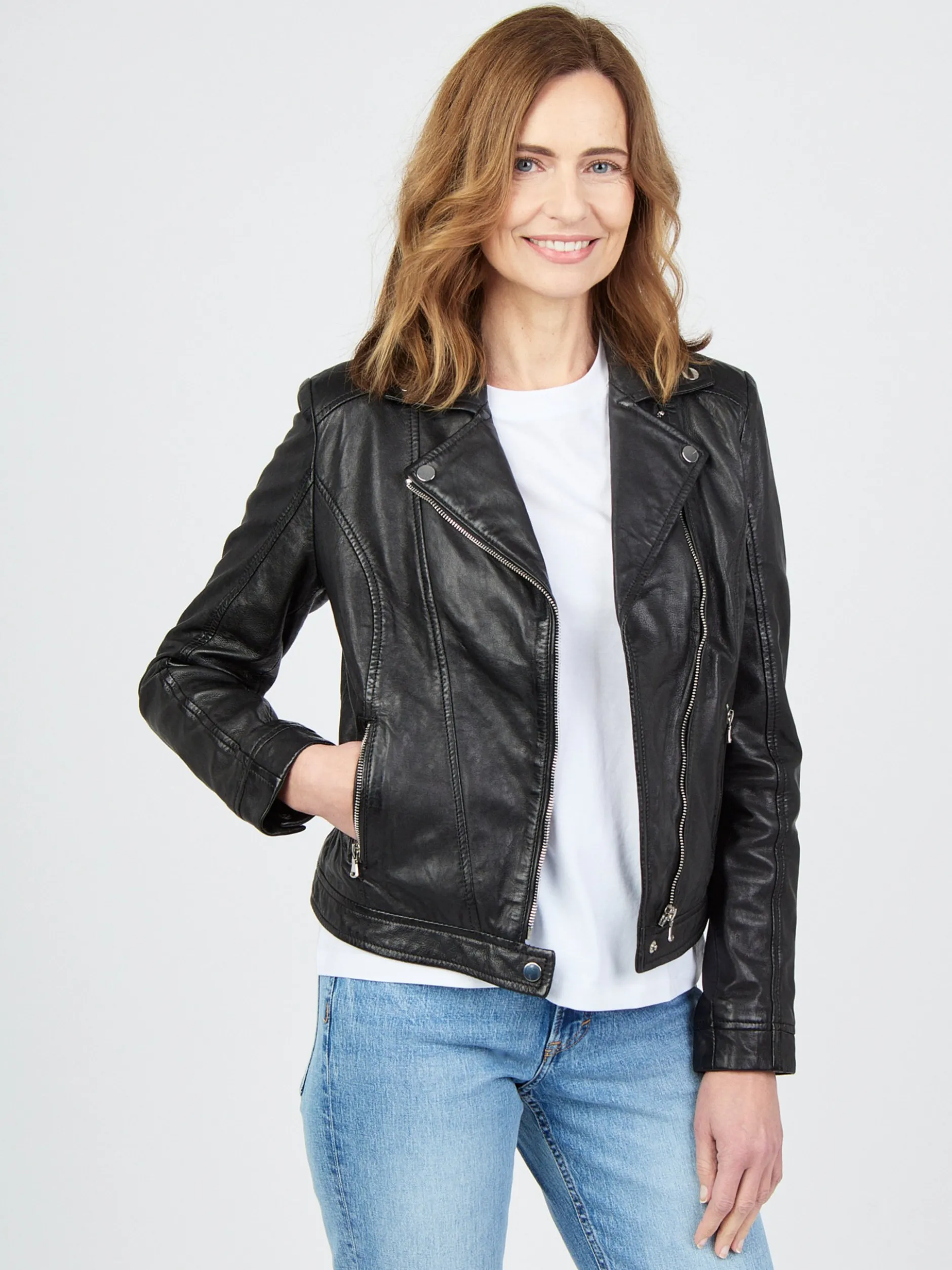 JCC Damen Lederjacke in schwarz