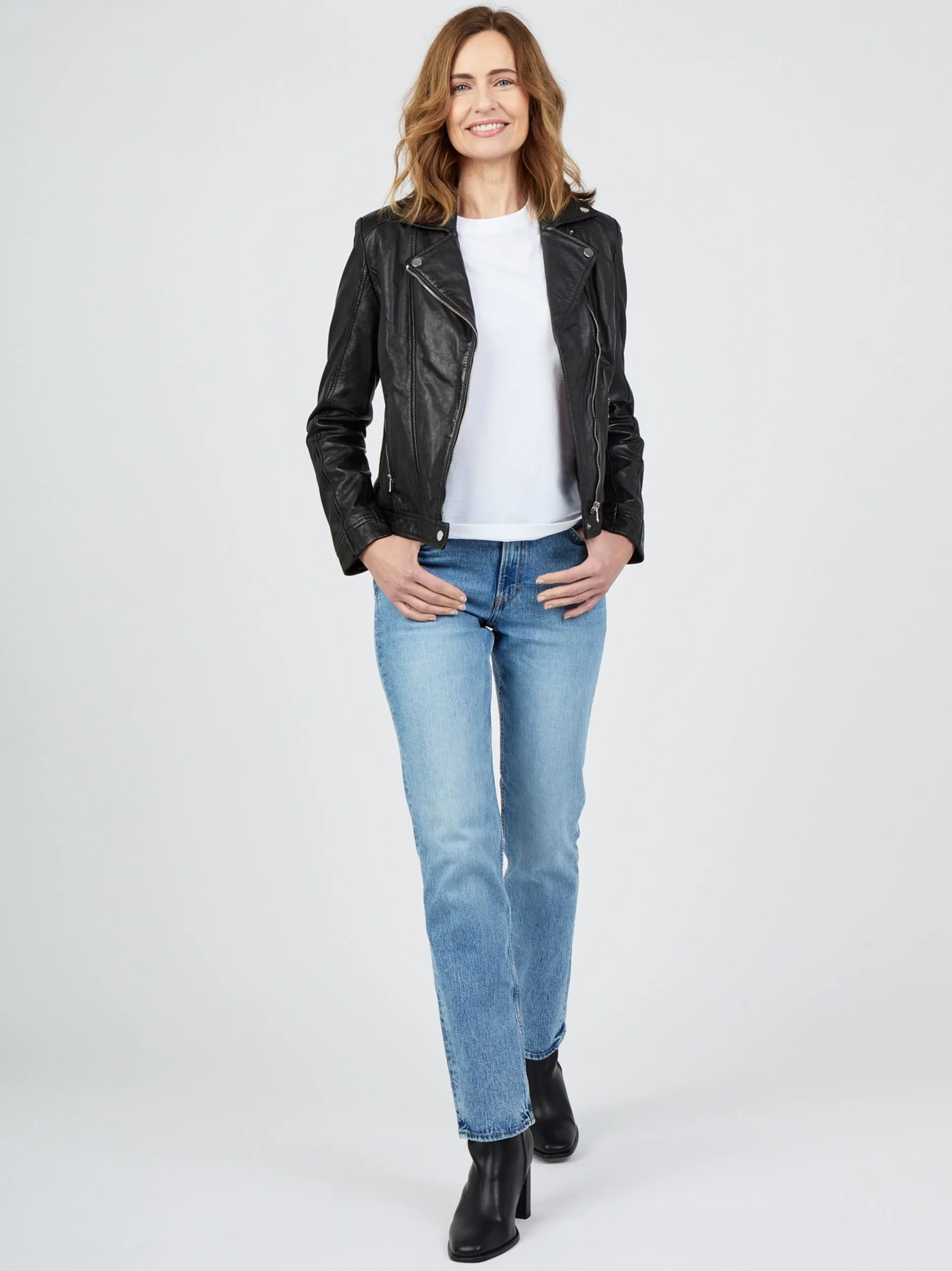 JCC Damen Lederjacke in schwarz