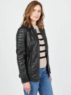 JCC Damen Lederjacke in schwarz