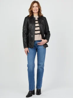 JCC Damen Lederjacke in schwarz