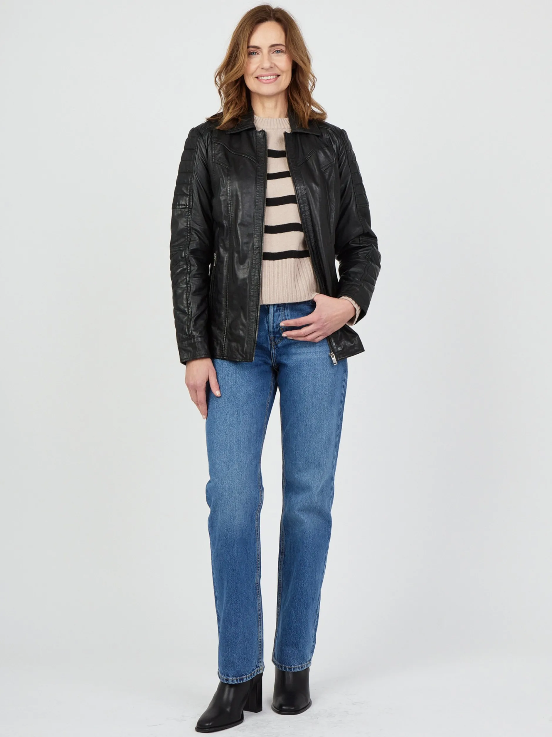 JCC Damen Lederjacke in schwarz