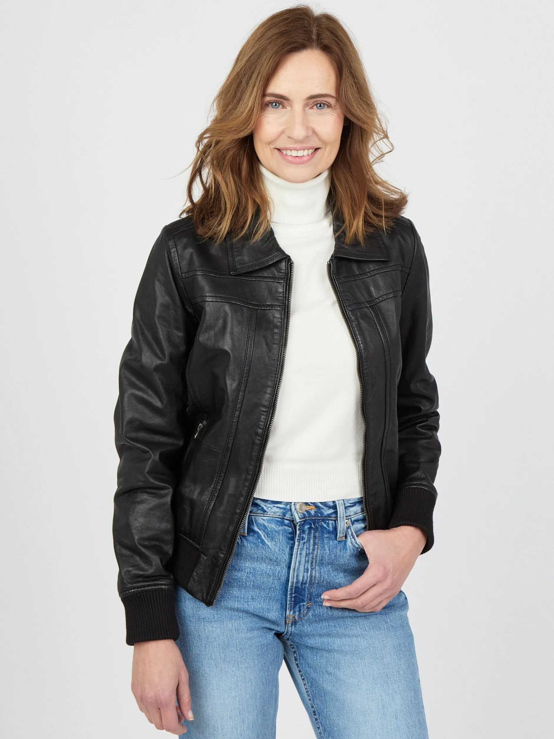 JCC Damen Lederjacke in schwarz