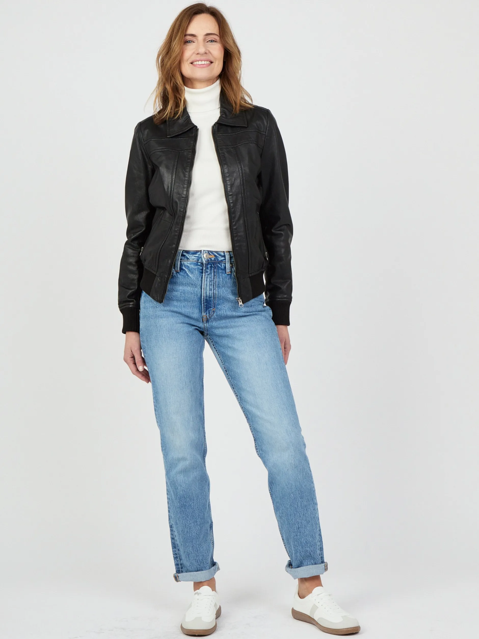 JCC Damen Lederjacke in schwarz