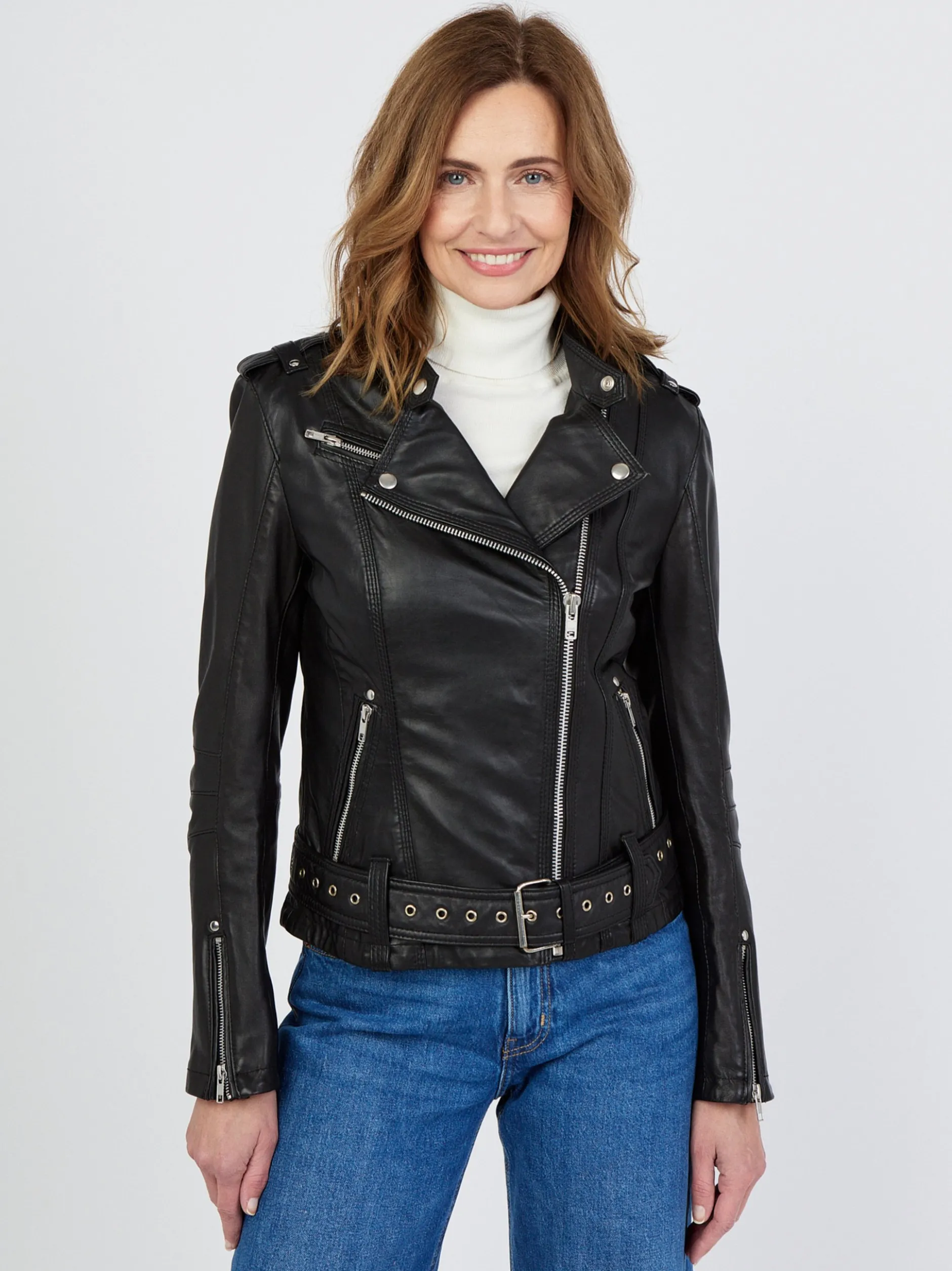 JCC Damen Lederjacke in schwarz