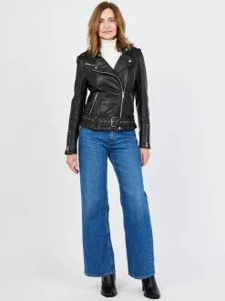 JCC Damen Lederjacke in schwarz