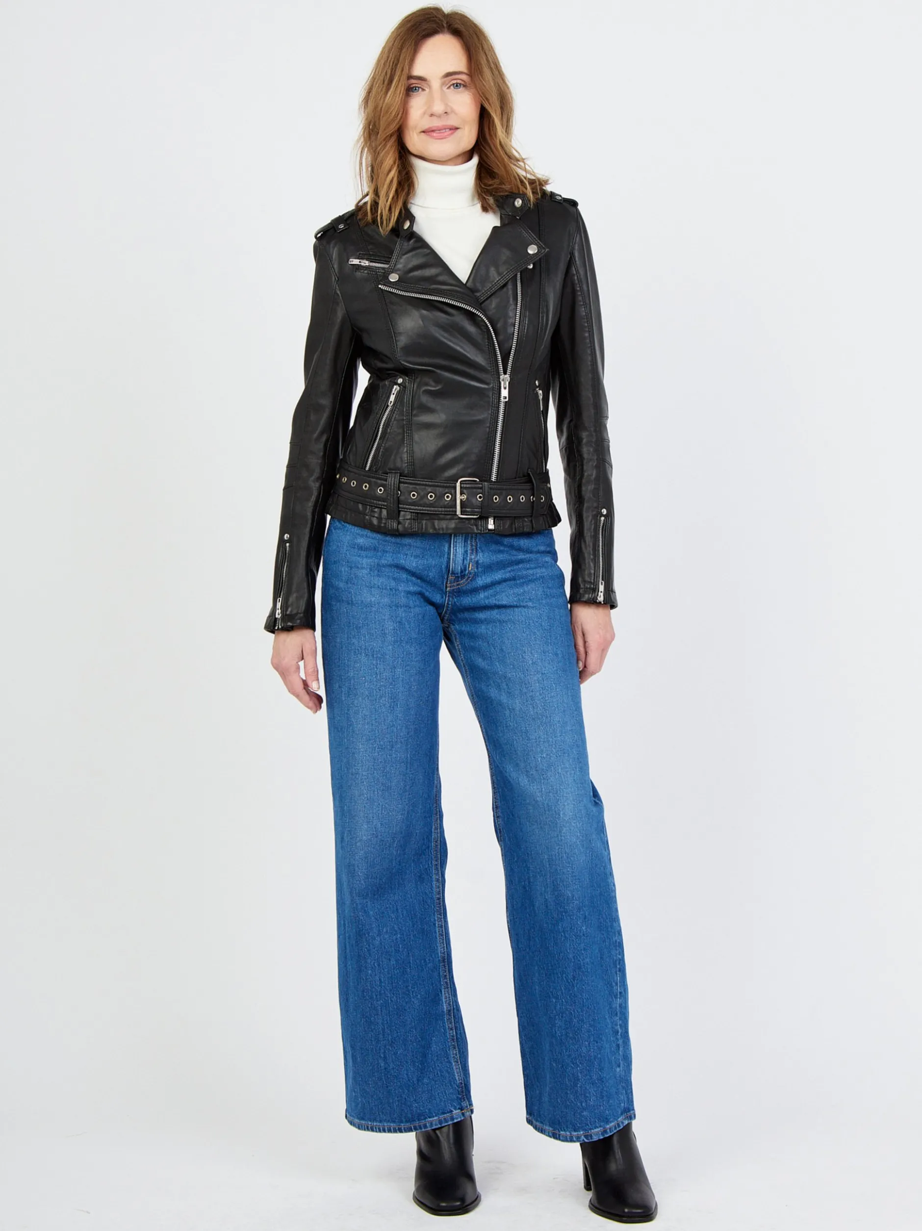 JCC Damen Lederjacke in schwarz