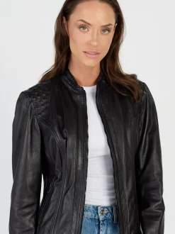JCC Damen Lederjacke in schwarz