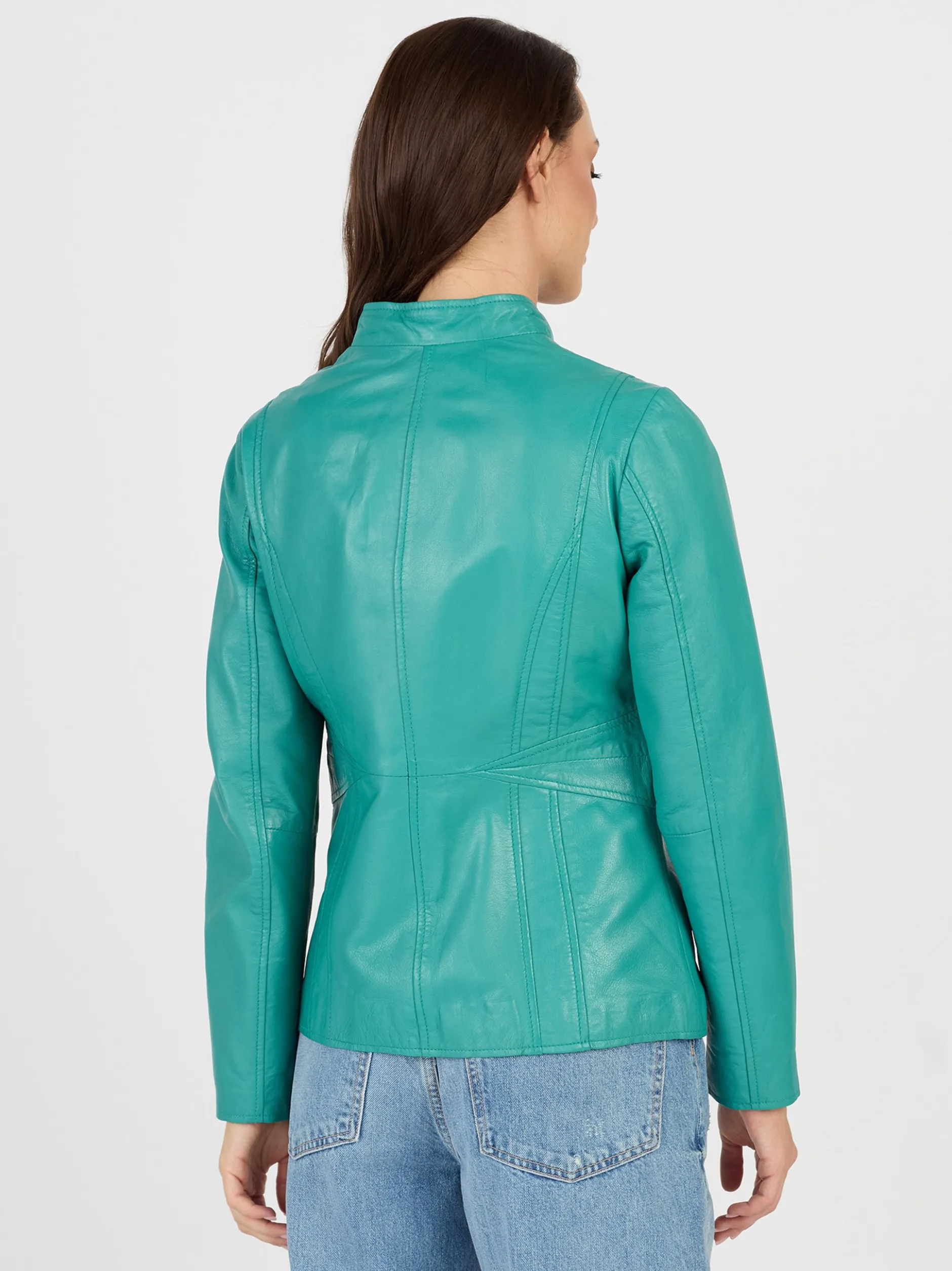 JCC Damen Lederjacke in türkis