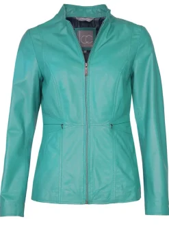 JCC Damen Lederjacke in türkis