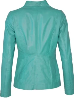 JCC Damen Lederjacke in türkis