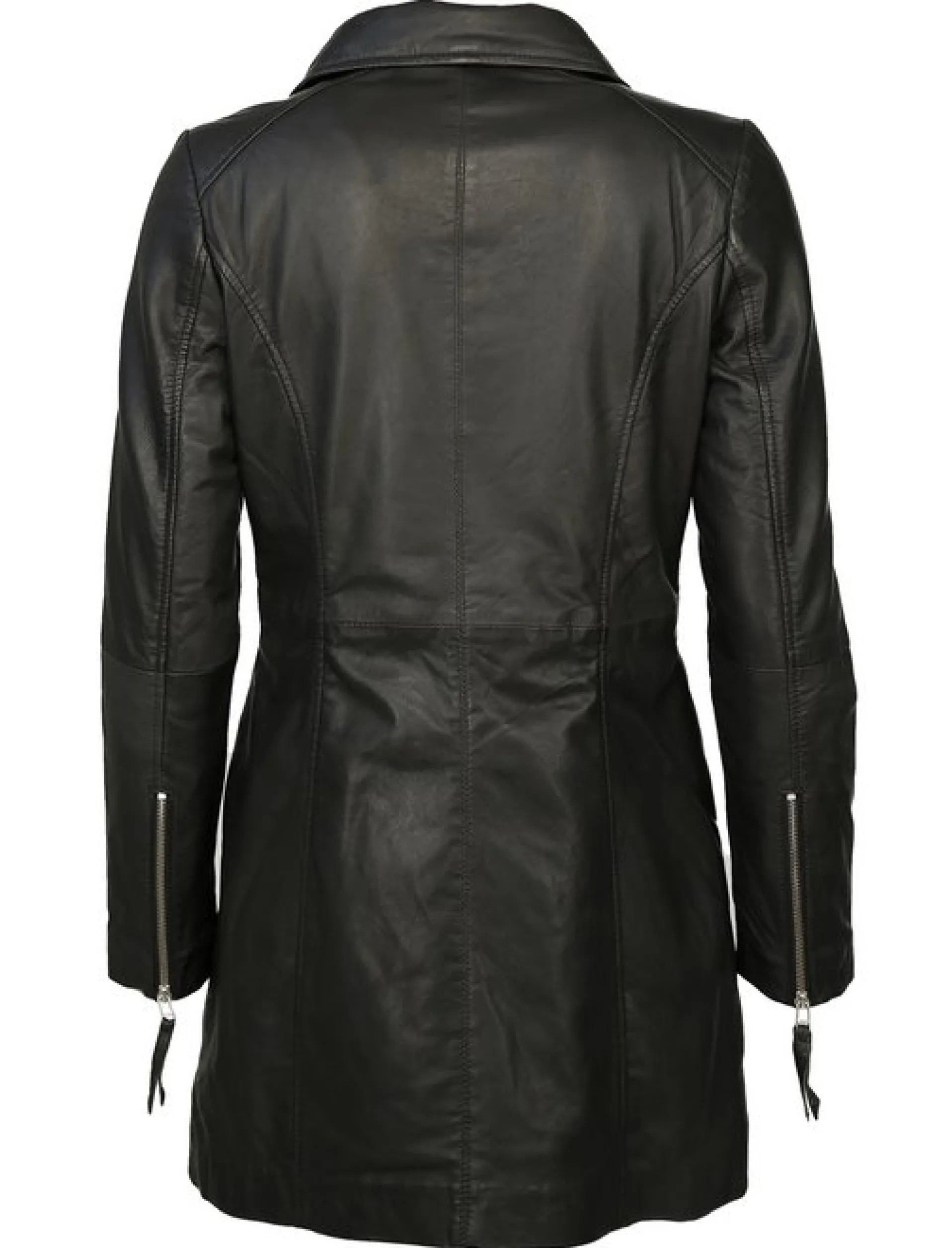JCC Damen Ledermantel in schwarz