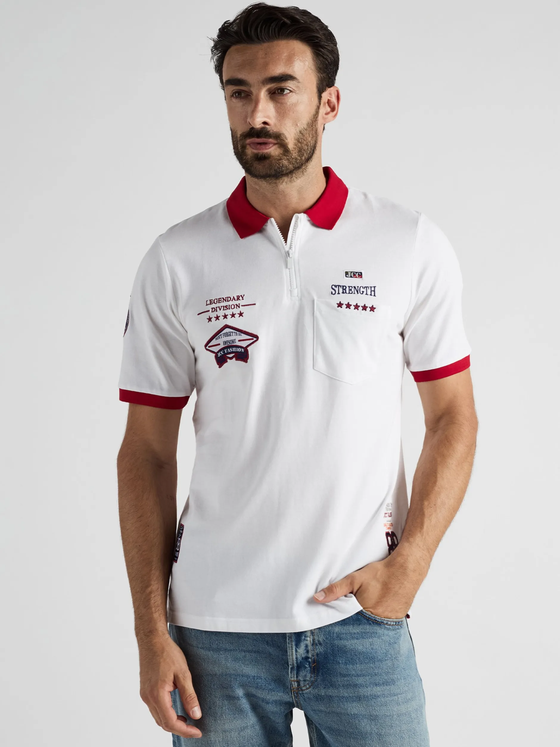 JCC Herren Poloshirt in weiß