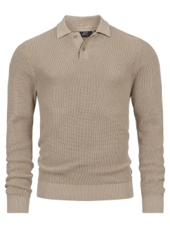 Jeff Herren Strick-Polo - JFTristan in beige