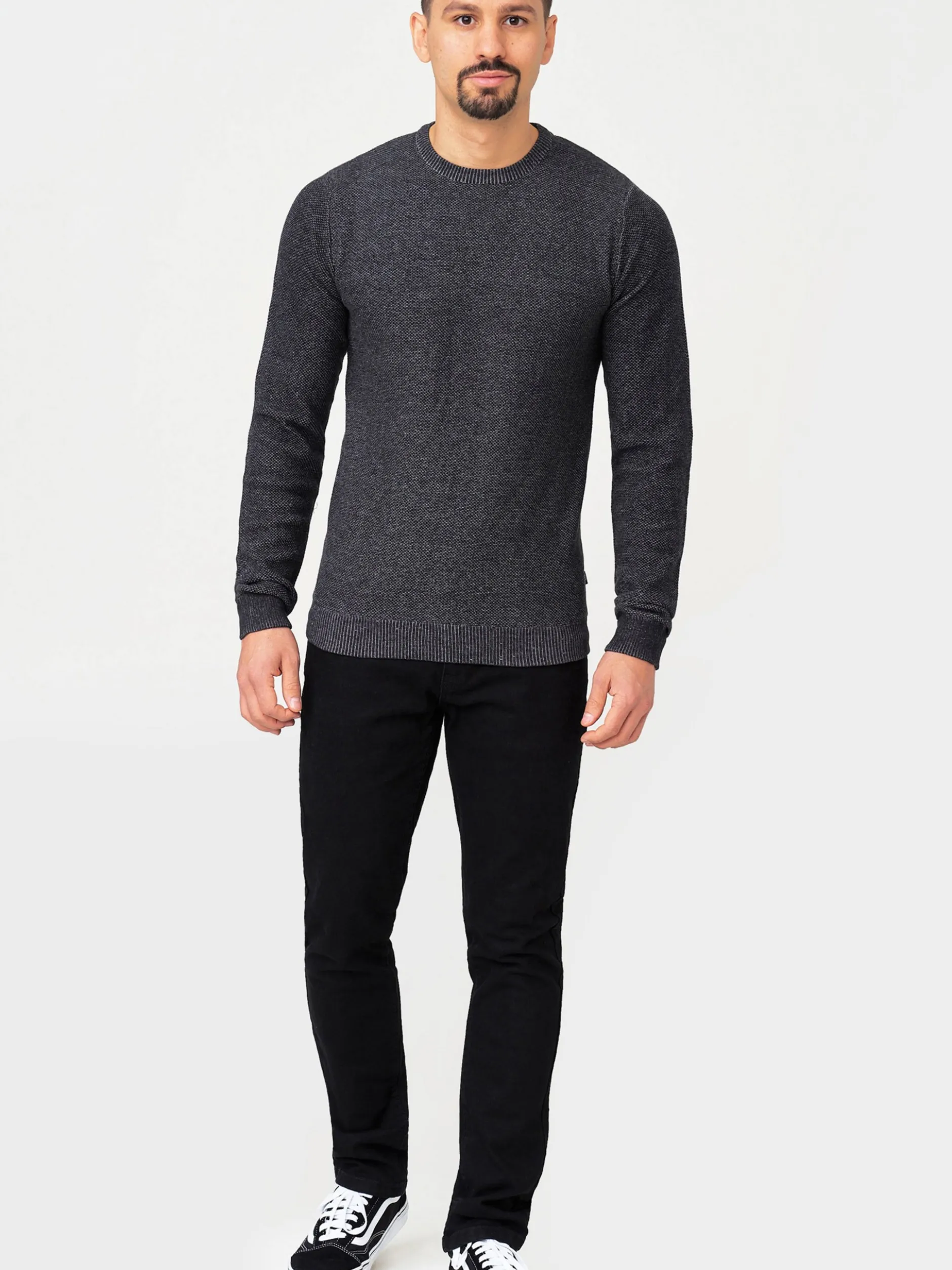 Jeff Herren Strickpullover - Crespo in schwarz