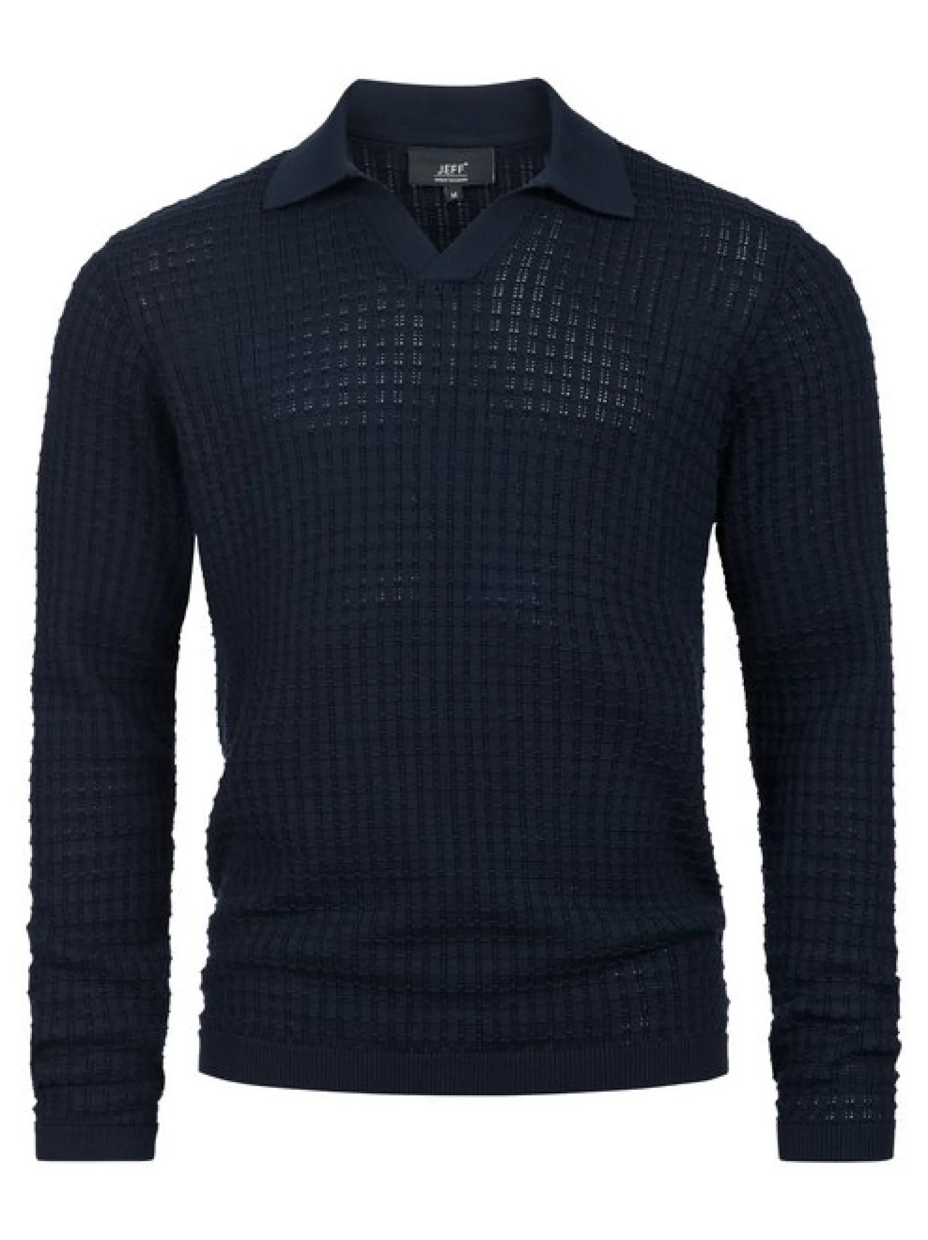 Jeff Herren Strickpullover - JFLane polo knit in blau