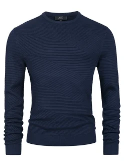 Jeff Herren Strickpullover - JFAbram crew neck in blau
